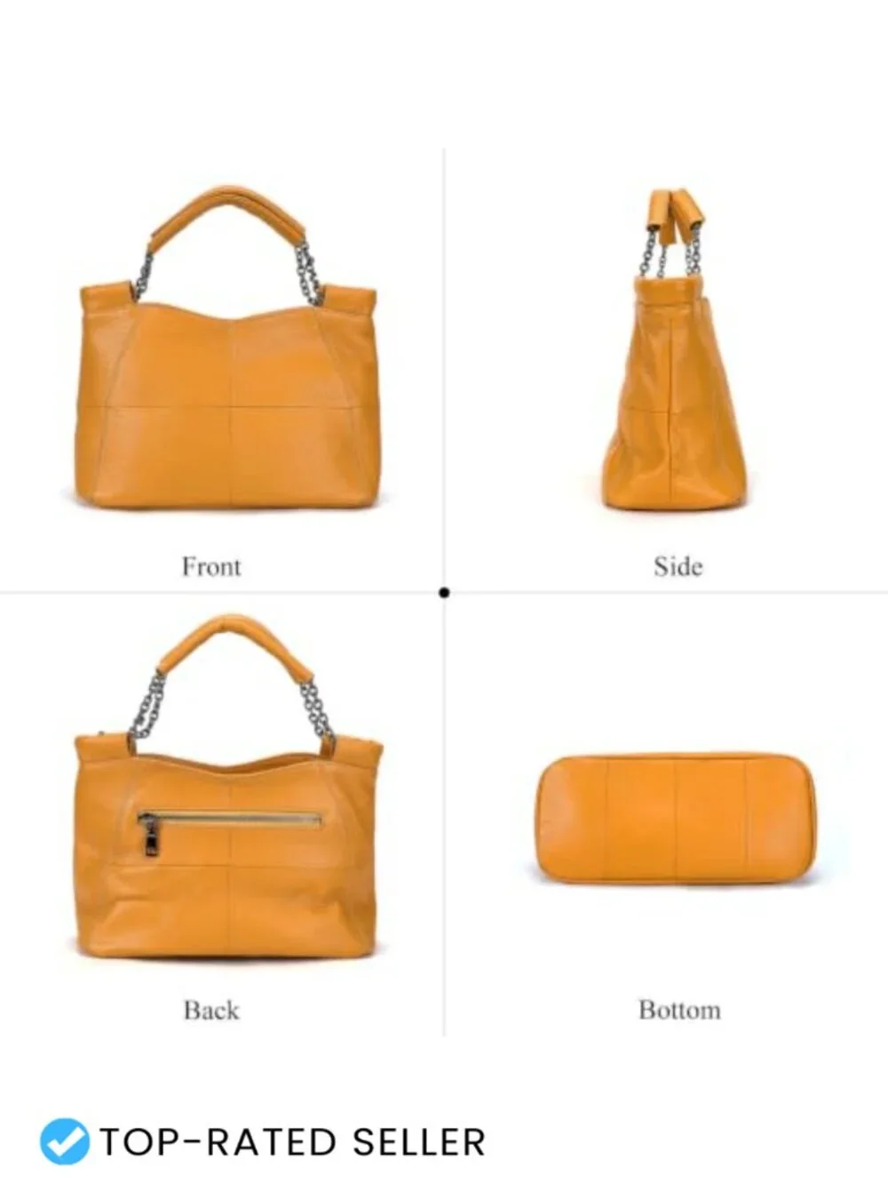 Genuine Leather Hobo Crossbody Satchel Bag Fits 9.7 Inch iPad